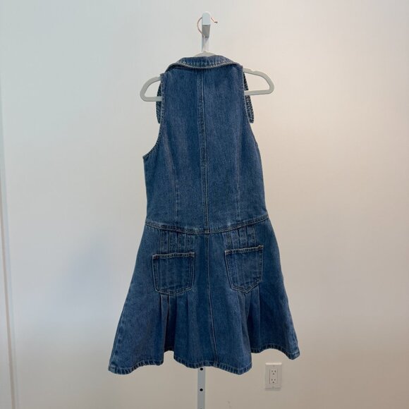 NWOT Meshki - Porter Collared Denim Mini Dress - 70'S Blue - Picture 3 of 4